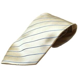 Donald J Trump Signature Collection Striped Necktie Men's Gold Blue 100% Silk